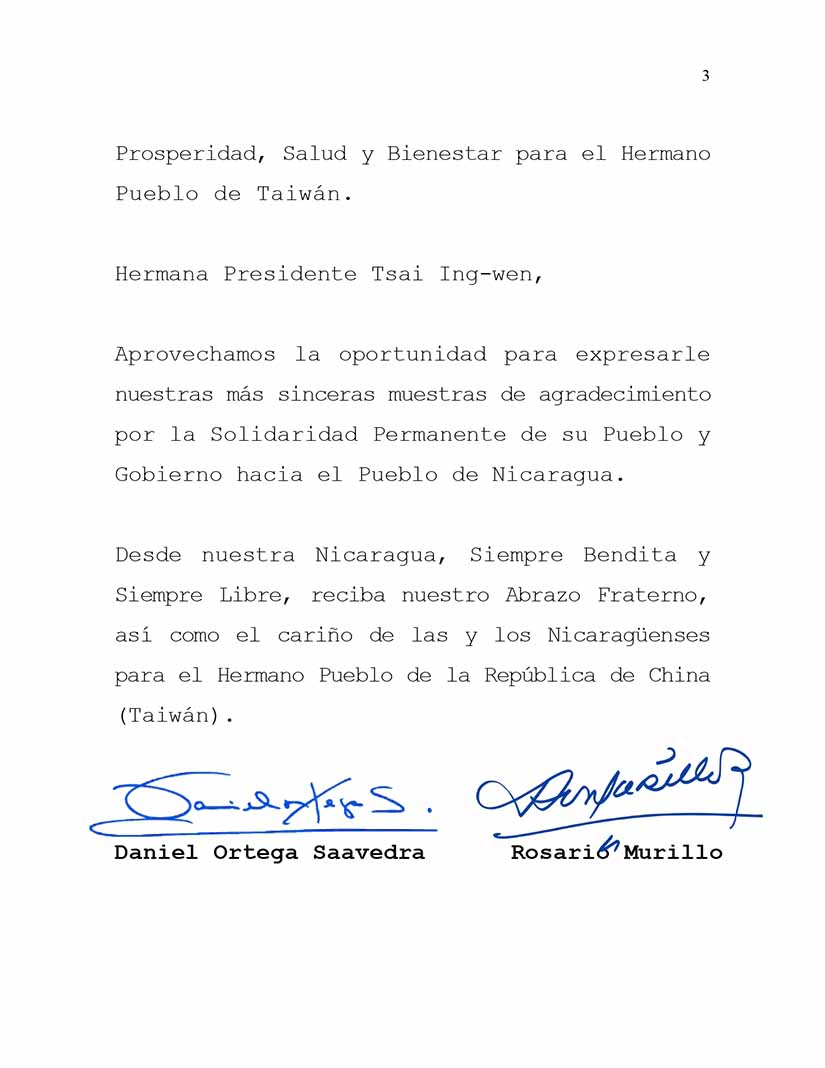 mensaje-taiwan-nicaragua